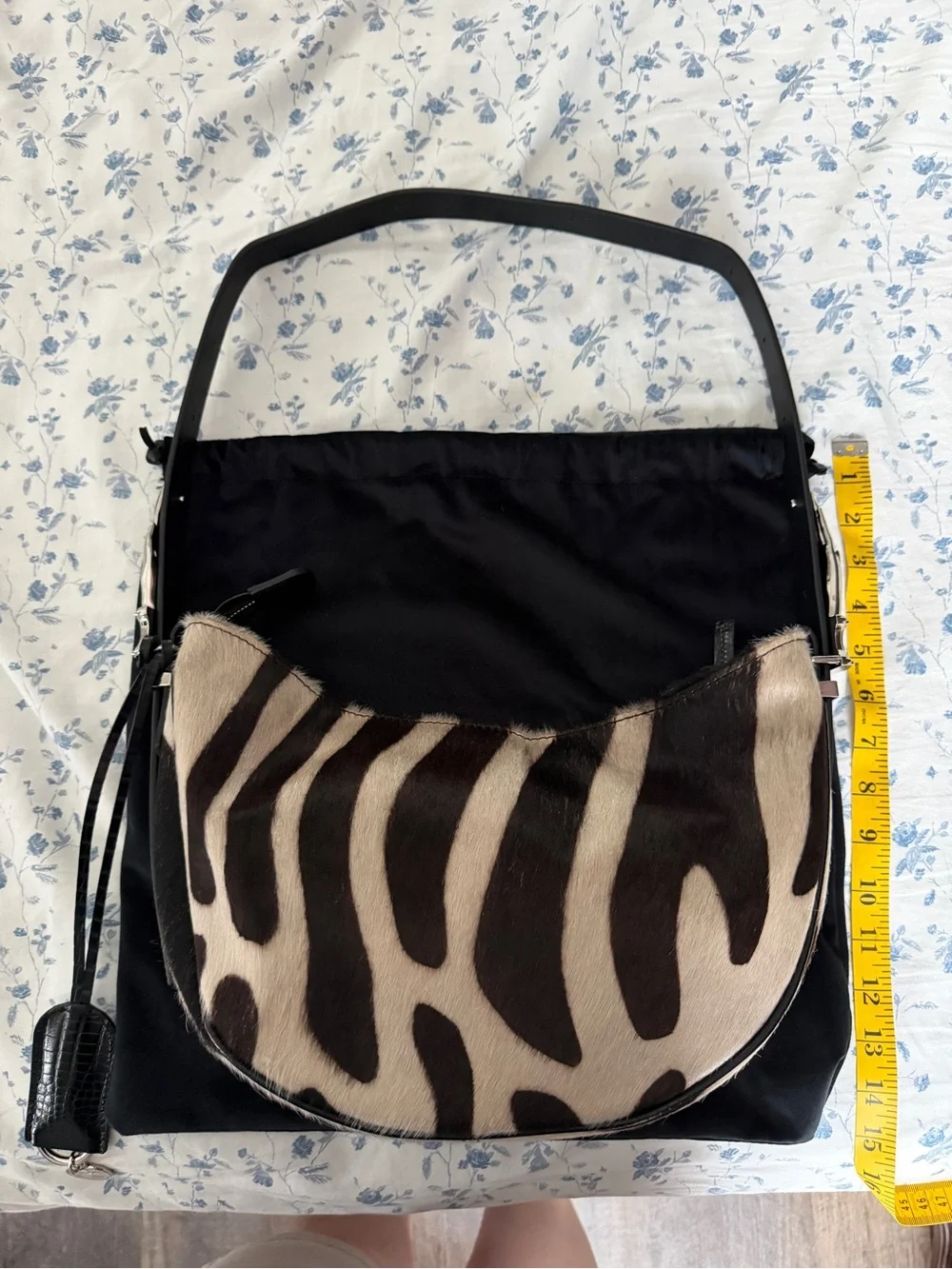 NWOT IndigoLush MIDI Hobo Brown Zebra - silver hands Adjustable strap
